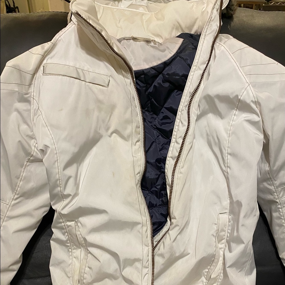 Athleta weather jacket with removable hood.